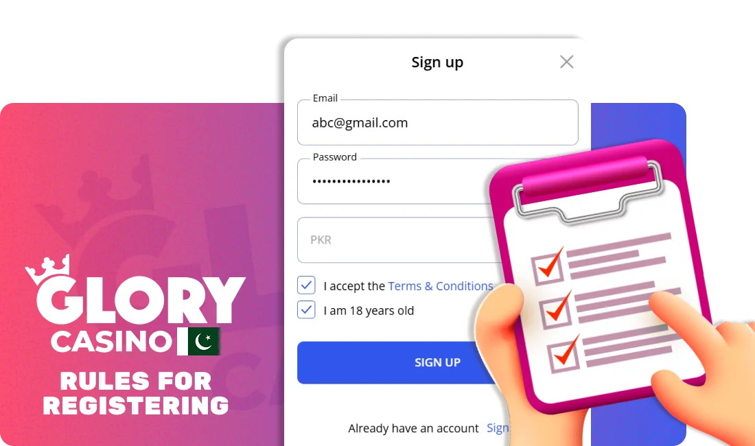 Rules for registering at Glory Casino